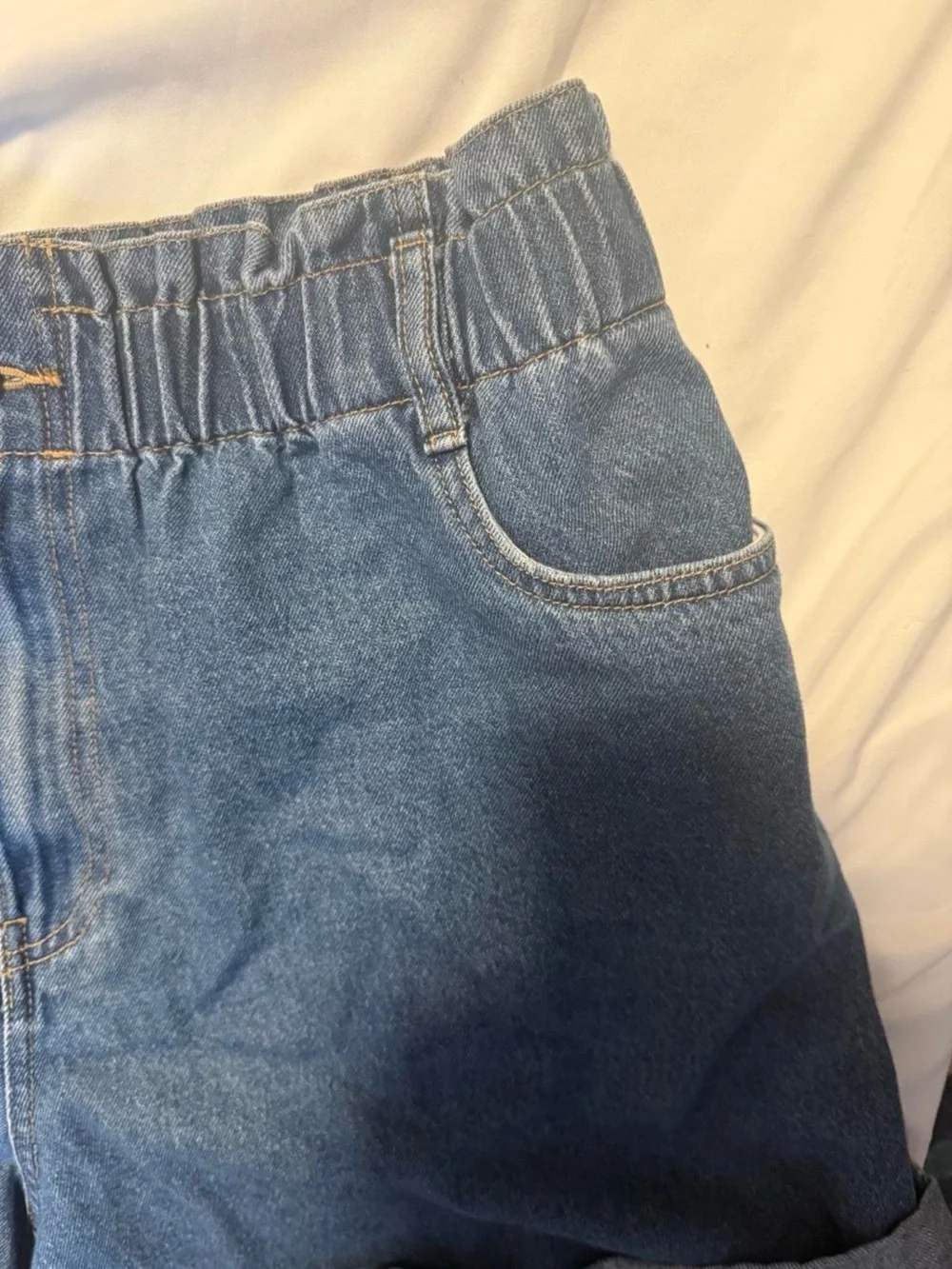 H&M Divided High Waisted Paperbag Denim Shorts xl